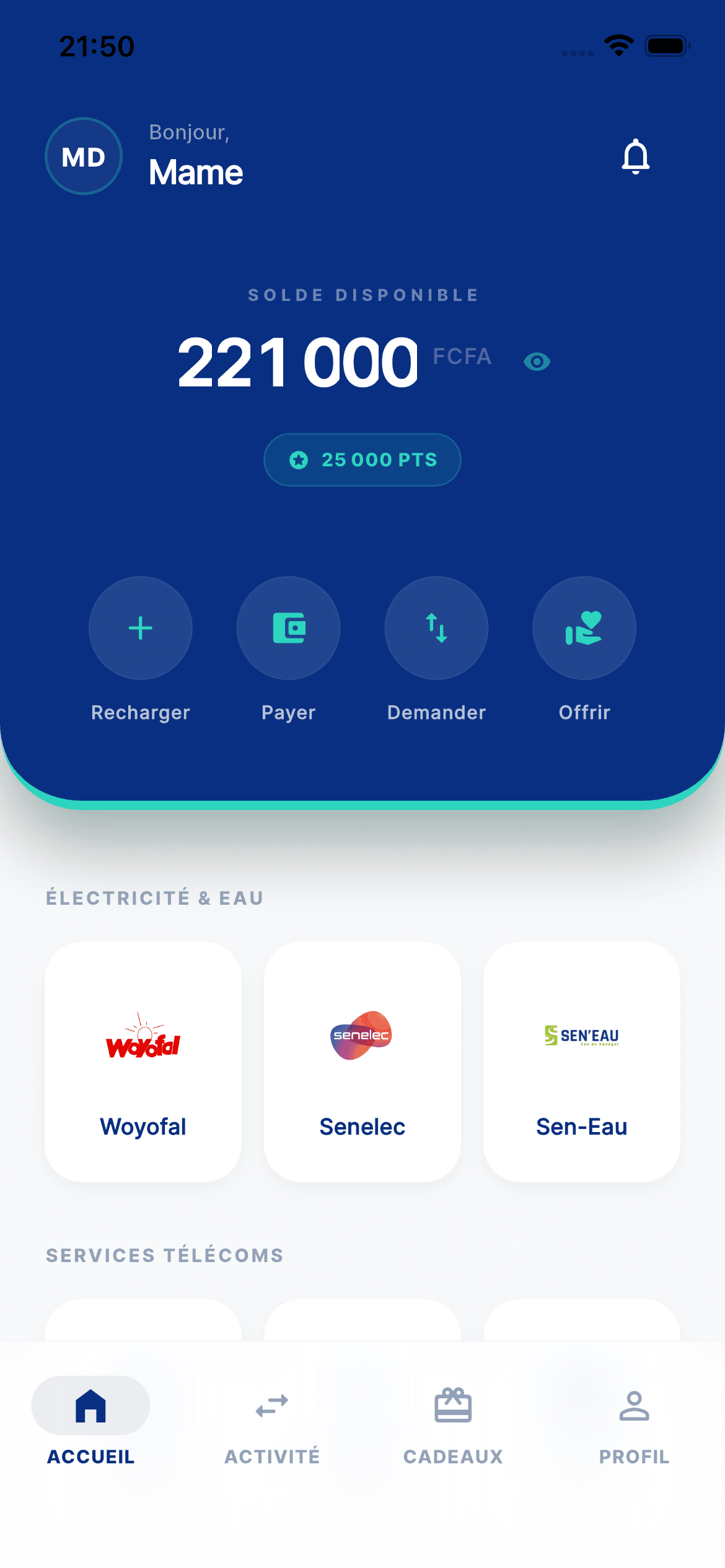 Interface Kodo - center